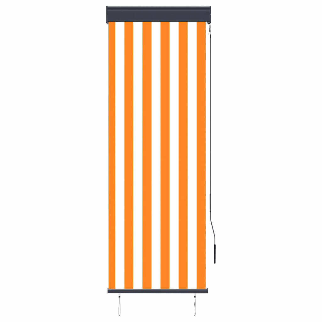 vidaXL Jaluzea tip rulou de exterior, alb și portocaliu, 60 x 250 cm