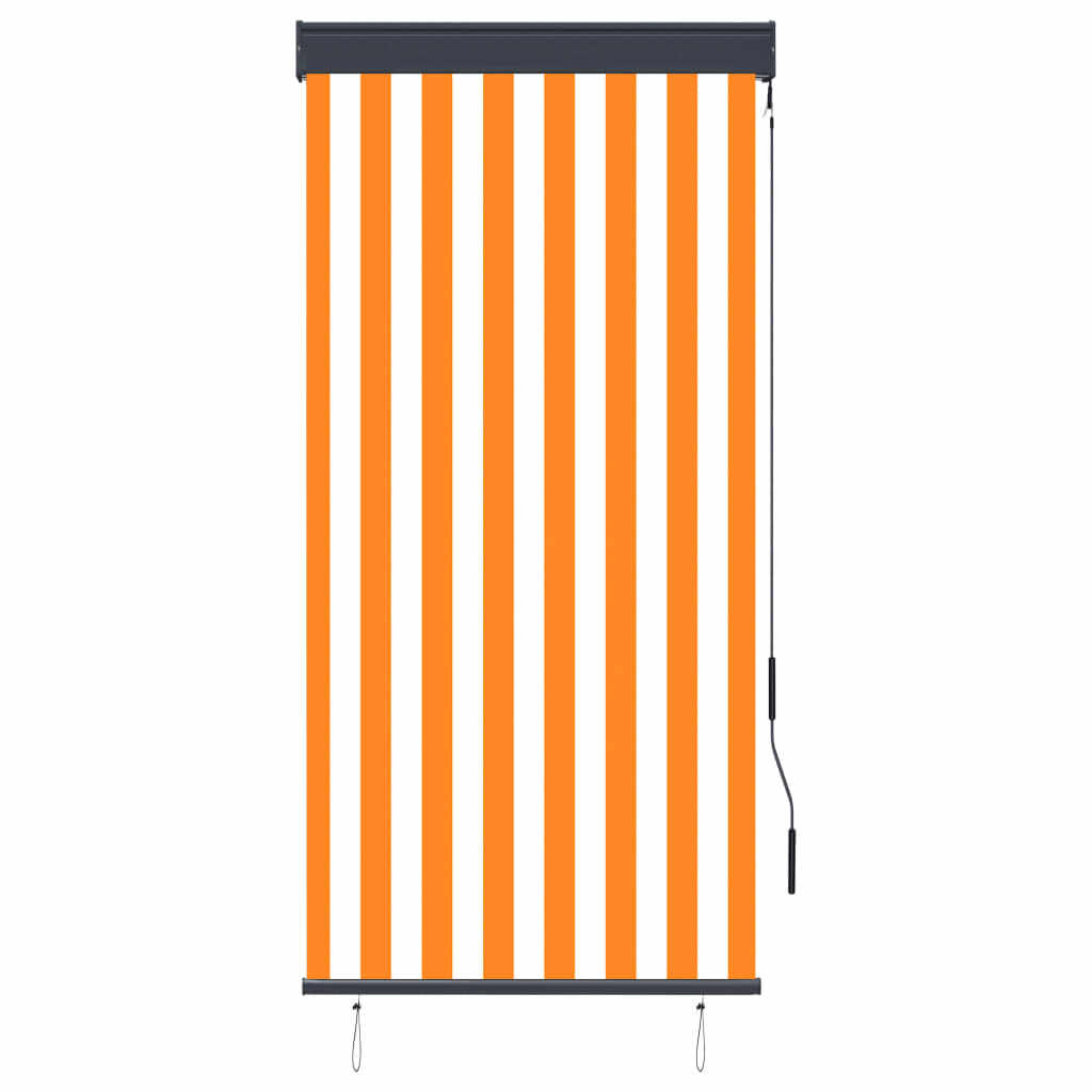 vidaXL Jaluzea tip rulou de exterior, alb și portocaliu, 80 x 250 cm