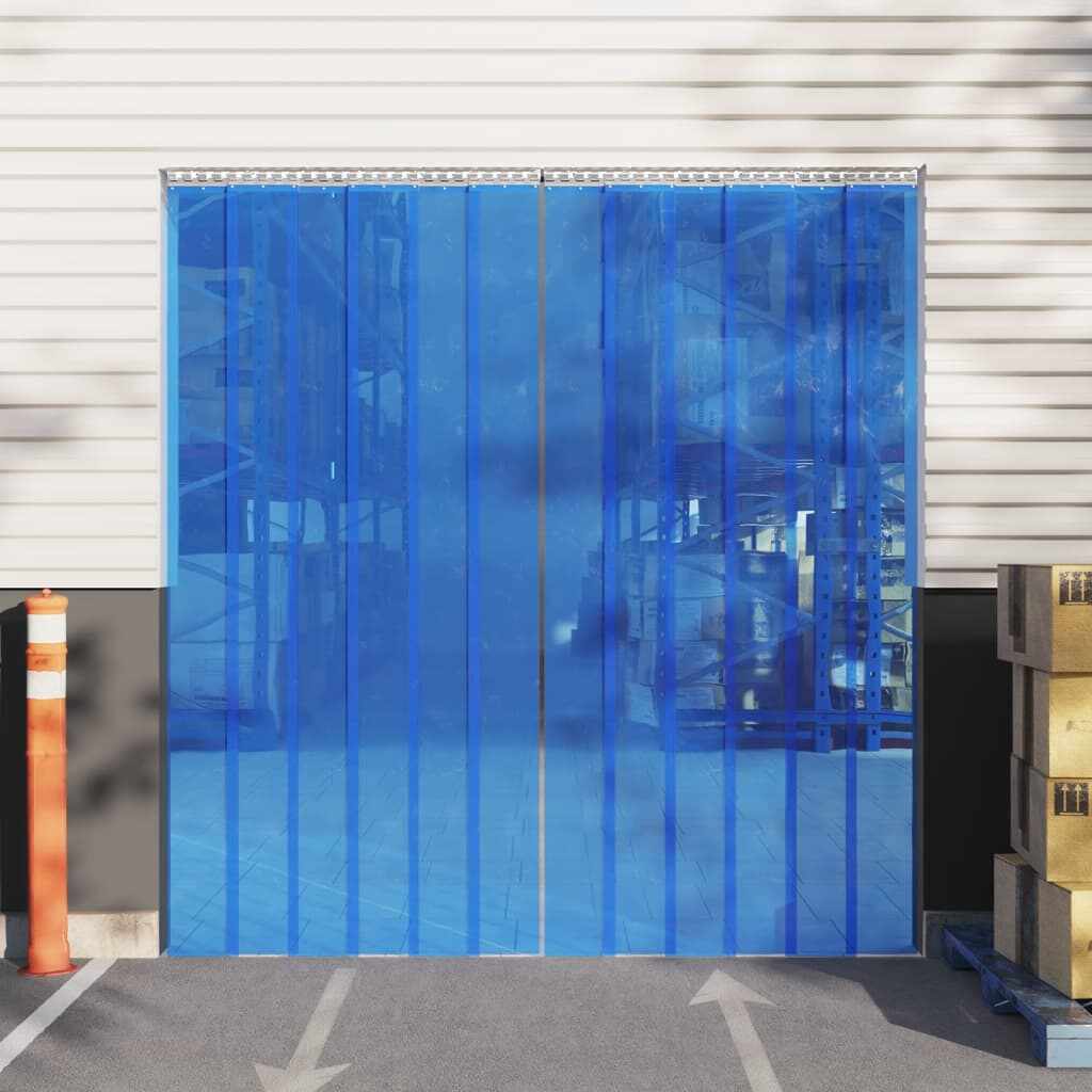 vidaXL Perdea pentru ușă, albastru, 300 mmx2,6 mm 25 m, PVC