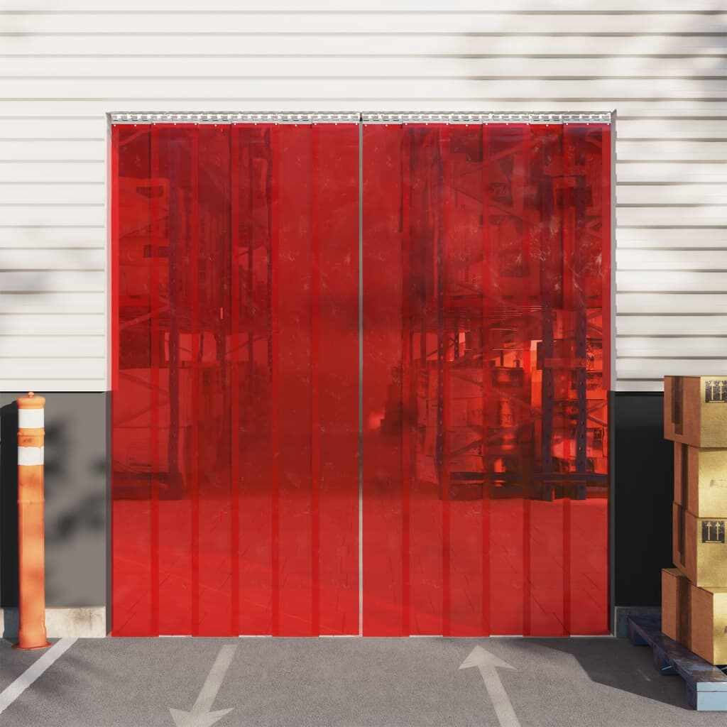 vidaXL Perdea pentru ușă, roșu, 200 mmx1,6 mm 25 m, PVC